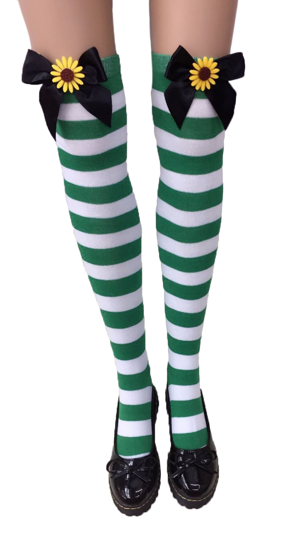 F8194-1 Womens Nylon Striped Tights Stocking